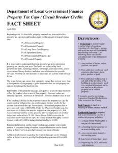 Indiana Department of Local Government Finance “circuit-breaker”/tax-cap fact sheet