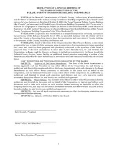 Res. approving form of the first lease amendment and authorizing its execution