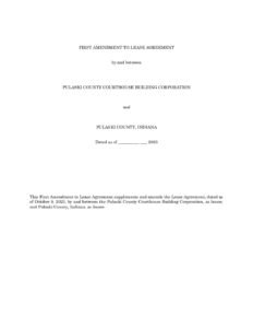 First amendment to the lease
