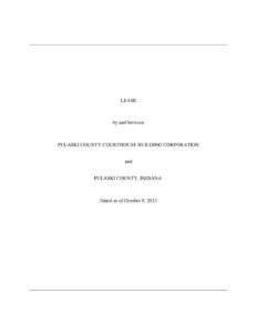 Lease between Pulaski Co. and the Building Corp. (excluding final addenda)