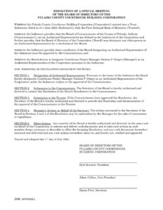 Res. Authorizing a Designated Representative of the Building Corp.