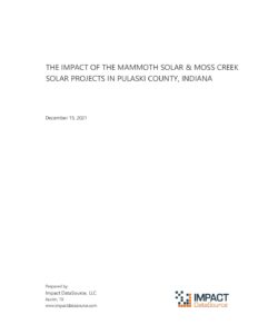 Impact DataSource economic-impact study of the Mammoth Solar and Moss Creek Solar projects