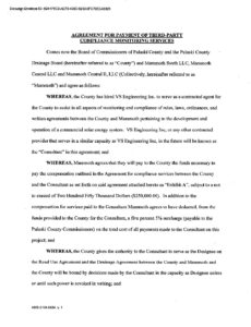 Pulaski County–Mammoth Solar agreement for payment for compliance-monitoring services